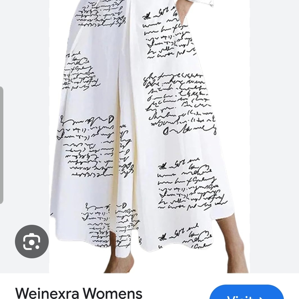 White Script Print Women's Maxi Dress Sz XL - Picture 3 of 6